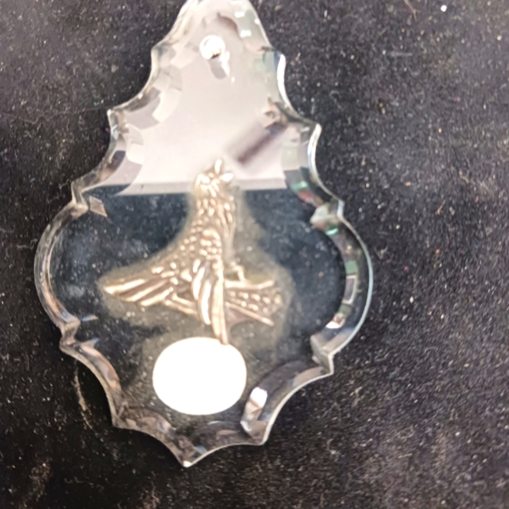 Reed barton lead crystal and sterling ornament